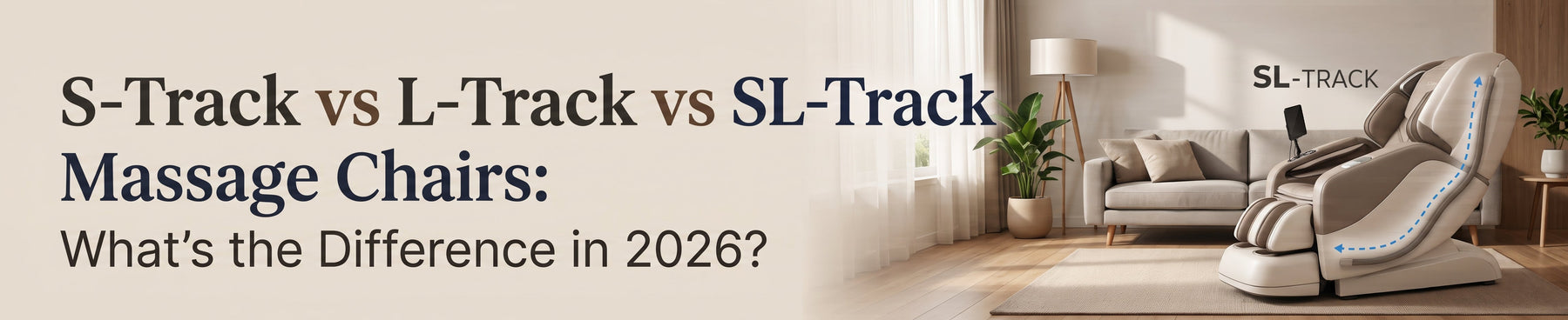 S-Track vs L-Track vs SL-Track Massage Chairs comparison showing roller track differences