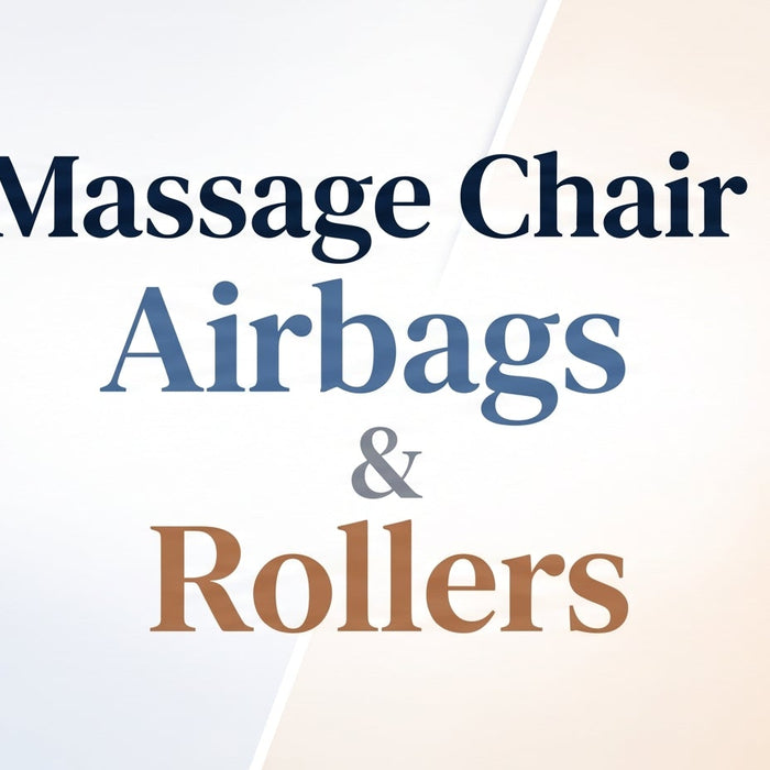 Massage chair airbags vs rollers comparison showing air compression and roller massage technology
