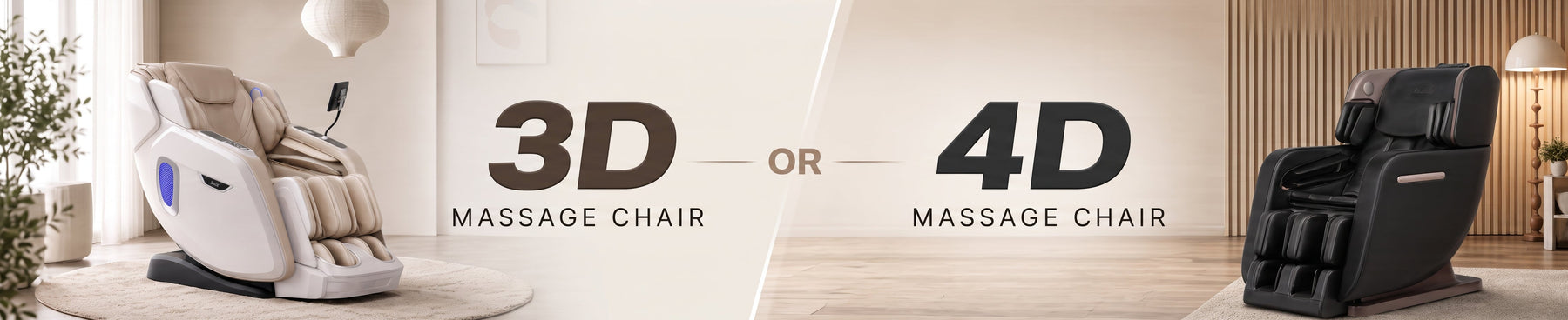 3D vs 4D massage chair comparison showing differences in massage technology and features 